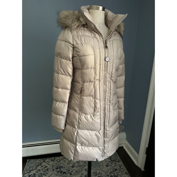 NWT Larry Levine Quilted Puffer Down Coat with Sherpa Lining Sz XS - Picture 7 of 9